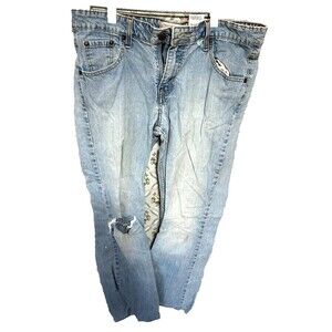 VTG Distressed Levi Strauss Jeans Misses 10 Stretch Low Rise Bootcut Y2K 2000s